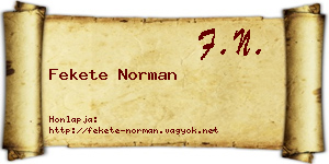 Fekete Norman névjegykártya